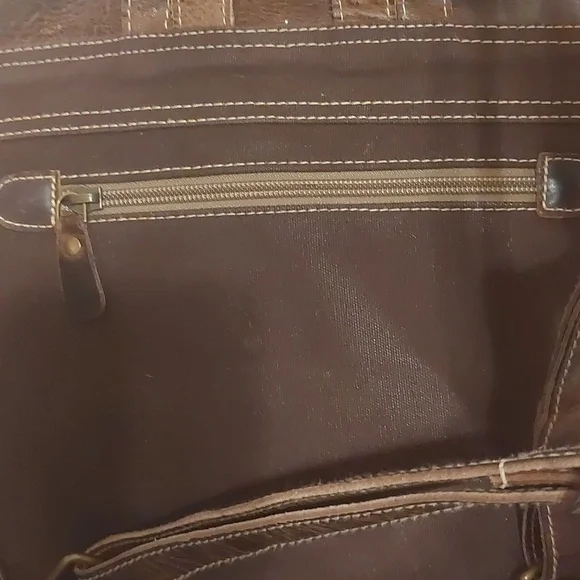 Sixtease Leather and Cotton Knapsack Backpack Recycled Material - Picture 7 of 12